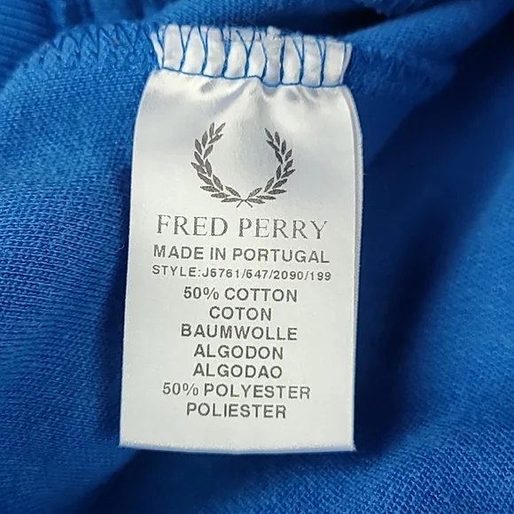 Retro Fred Perry Women's Track Jacket Vintage Portugal Made Blue & Neon Pirate69 - Picture 4 of 6